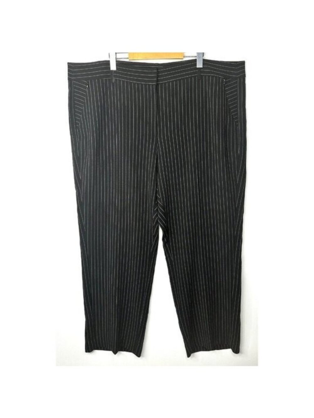 Michel Studio Dress Pants Womens 22 Black Pinstripe Stretch Career Flat NWT
